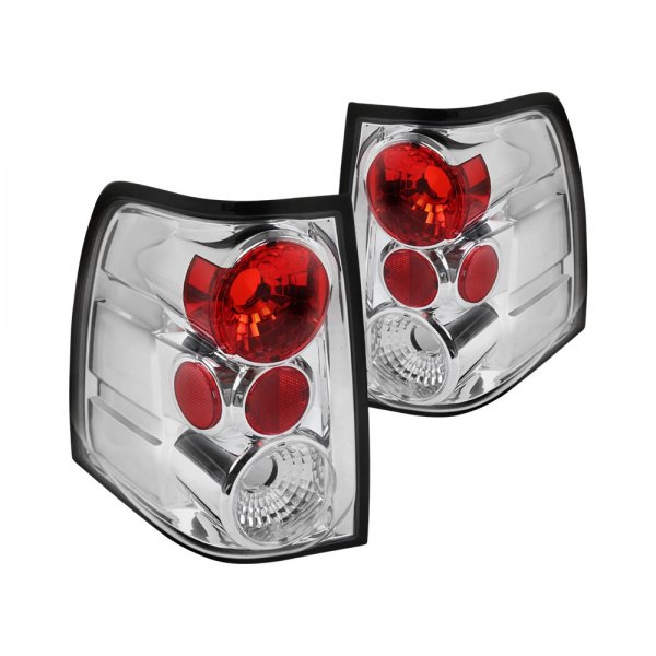 Spec-D® - Chrome/Red Euro Tail Lights, Ford Expedition