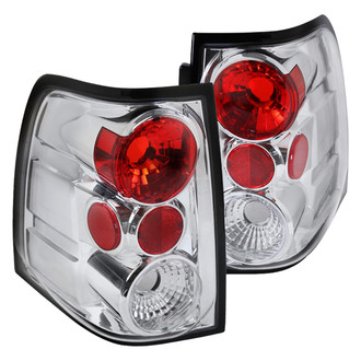 Spec-D® - Driver and Passenger Side Chrome/Red Euro Tail Lights