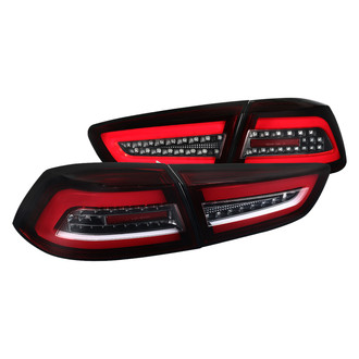 Spec-D® - Driver and Passenger Side Black/Red Fiber Optic LED Tail Lights