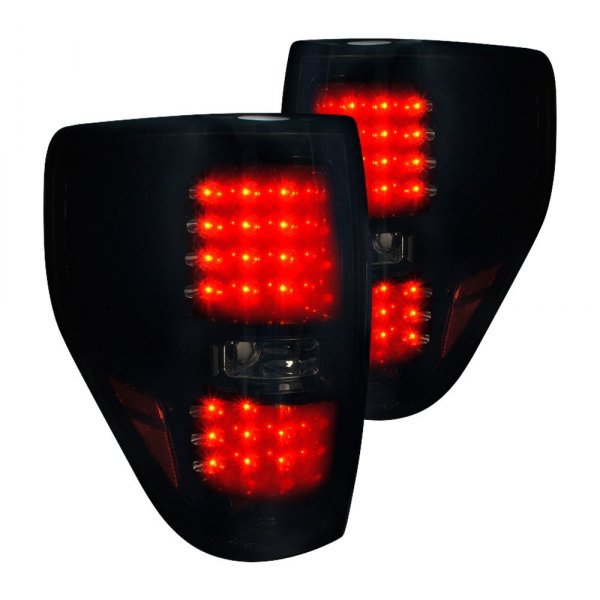 Spec-D® - Gloss Black/Smoke LED Tail Lights, Ford F-150