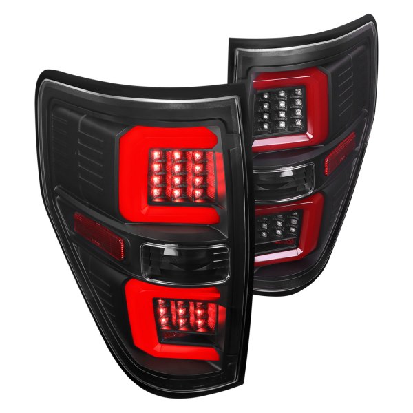 Spec-D® - Matte Black Fiber Optic LED Tail Lights, Ford F-150