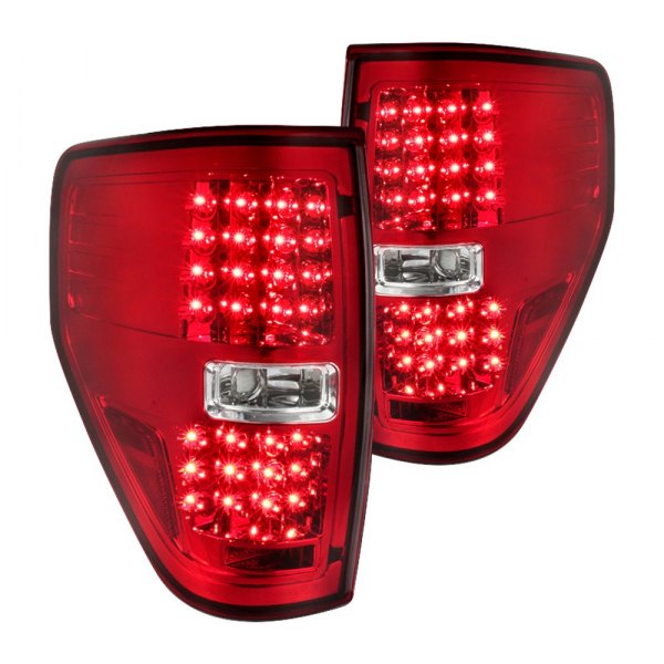 Spec-D® - Chrome/Red LED Tail Lights, Ford F-150