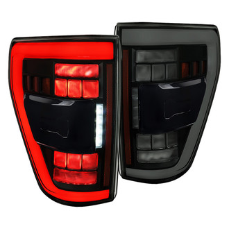 Spec-D® - Driver and Passenger Side Black/Smoke Sequential Fiber Optic LED Tail Lights