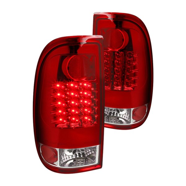 Spec-D® - Chrome/Red LED Tail Lights, Ford F-250