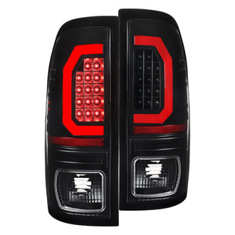 Spec-D® - C-Bar Driver and Passenger Side Black/Red Sequential Fiber Optic LED Tail Lights