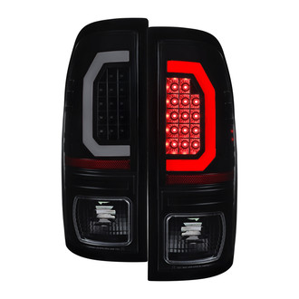 Spec-D® - C-Bar Driver and Passenger Side Black Sequential Fiber Optic LED Tail Lights