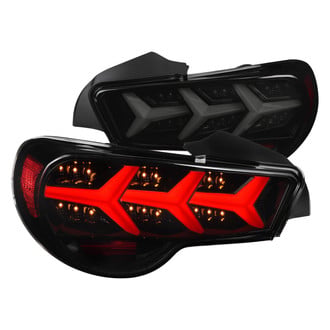 Spec-D® - Driver and Passenger Side Gloss Black/Smoke Sequential Fiber Optic LED Tail Lights