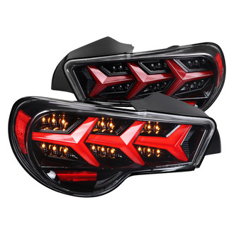 Spec-D® - Driver and Passenger Side Gloss Black Sequential Fiber Optic LED Tail Lights