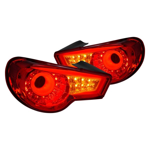 Spec-D® - Chrome/Red Fiber Optic LED Tail Lights
