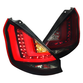 Spec-D® - Driver and Passenger Side Chrome Red/Smoke Fiber Optic LED Tail Lights