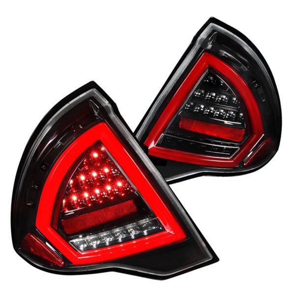 Spec-D® - Gloss Black Fiber Optic LED Tail Lights, Ford Fusion