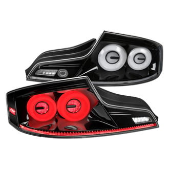 Spec-D® - Driver and Passenger Side Gloss Black Sequential Fiber Optic LED Tail Lights