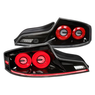 Spec-D® - Driver and Passenger Side Gloss Black Sequential Fiber Optic LED Tail Lights