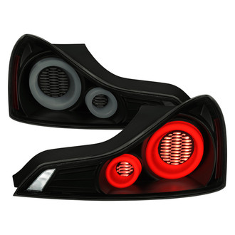 Spec-D® - Driver and Passenger Side Black/Smoke Sequential Fiber Optic LED Tail Lights