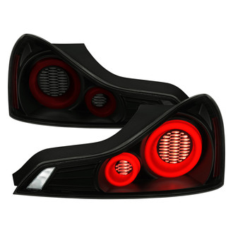 Spec-D® - Driver and Passenger Side Black/Smoke Sequential Fiber Optic LED Tail Lights