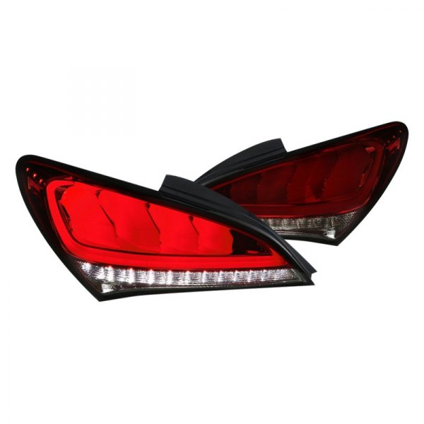 Spec-D® - Chrome Smoke/Red Sequential Fiber Optic LED Tail Lights, Hyundai Genesis Coupe