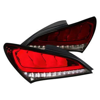 Spec-D® - Driver and Passenger Side Chrome Smoke/Red Sequential Fiber Optic LED Tail Lights