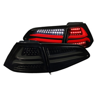 Spec-D® - Driver and Passenger Side Black/Smoke Fiber Optic LED Tail Lights