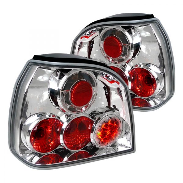 Spec-D® - Chrome/Red Euro LED Tail Lights, Volkswagen Golf