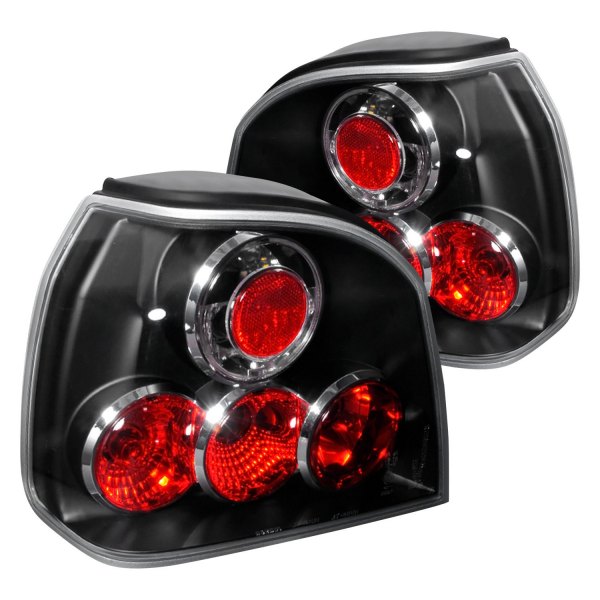 Spec-D® - Black/Red Euro Tail Lights, Volkswagen Golf