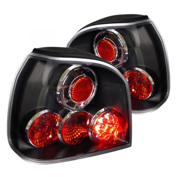 Spec-D® - Black/Red Euro LED Tail Lights, Volkswagen Golf