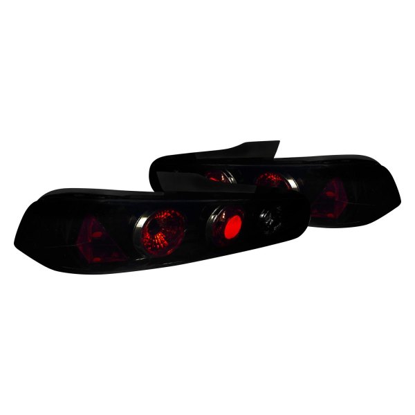 Spec-D® - Gloss Black/Red Euro Tail Lights, Acura Integra
