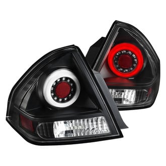 Spec-D® - Driver and Passenger Side Black Halo Style Fiber Optic LED Tail Lights