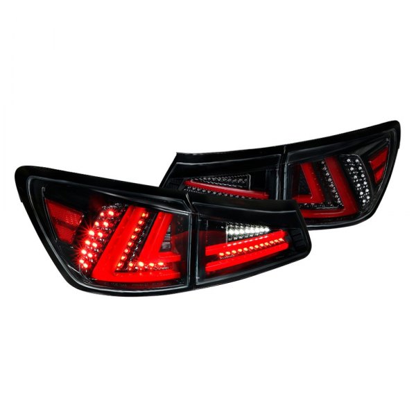 Spec-D® - Gloss Black Fiber Optic LED Tail Lights