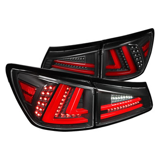 Spec-D® - Driver and Passenger Side Black Fiber Optic LED Tail Lights