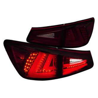 Spec-D® - Driver and Passenger Side Black Red/Smoke Fiber Optic LED Tail Lights