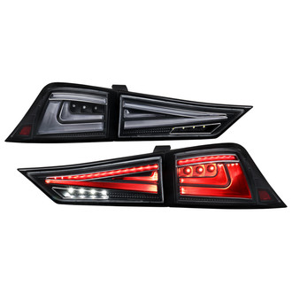 Spec-D® - Driver and Passenger Side Black Sequential Fiber Optic LED Tail Lights