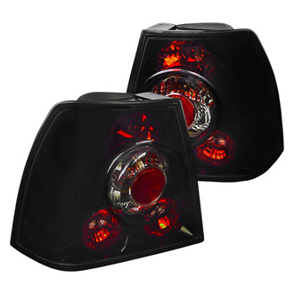 Spec-D® - Driver and Passenger Side Gloss Black/Red Euro Tail Lights
