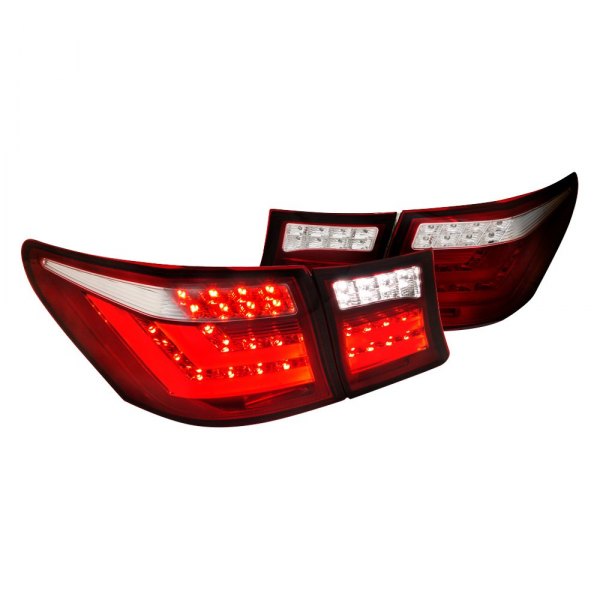 Spec-D® - Chrome/Red Fiber Optic LED Tail Lights