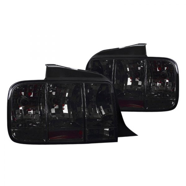 Spec-D® - Chrome/Smoke Sequential Euro Tail Lights, Ford Mustang