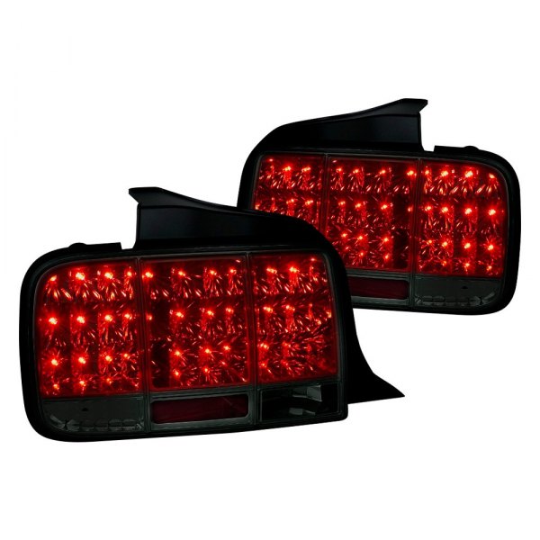 Spec-D® - Chrome/Smoke Sequential LED Tail Lights, Ford Mustang