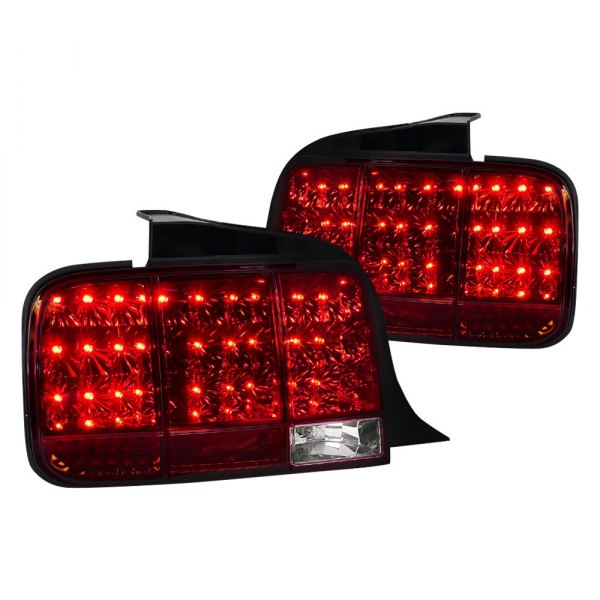 Spec-D® - Chrome/Red Sequential LED Tail Lights, Ford Mustang
