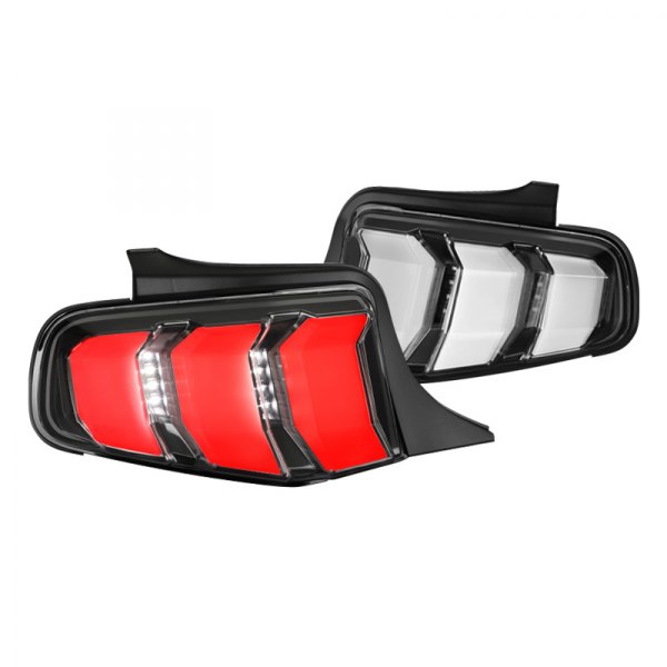 Spec-D® - Black Sequential Fiber Optic LED Tail Lights, Ford Mustang