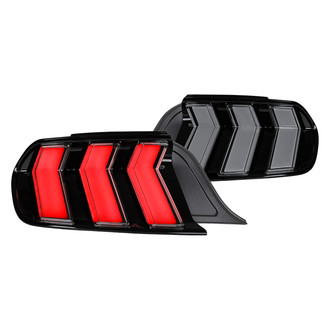 Spec-D® - Driver and Passenger Side Black/Smoke Sequential Fiber Optic LED Tail Lights
