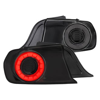 Spec-D® - Driver and Passenger Side Gloss Black/Smoke Sequential Fiber Optic LED Tail Lights