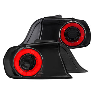 Spec-D® - Driver and Passenger Side Gloss Black Sequential Fiber Optic LED Tail Lights