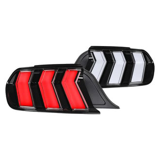 Spec-D® - Driver and Passenger Side Black/Clear Sequential Fiber Optic LED Tail Lights