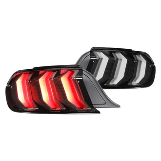 Spec-D® - Driver and Passenger Side Black/Clear Sequential Euro Tail Lights