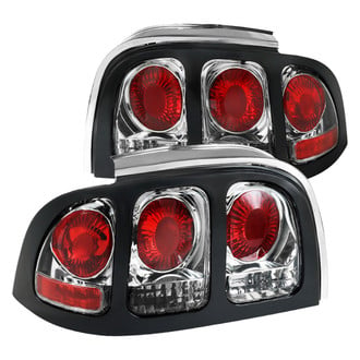 Spec-D® - Driver and Passenger Side Chrome/Red Euro Tail Lights