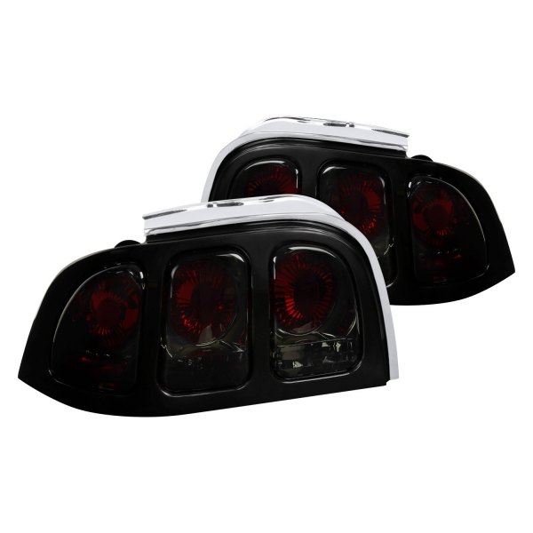 Spec-D® - Chrome Red/Smoke Euro Tail Lights, Ford Mustang