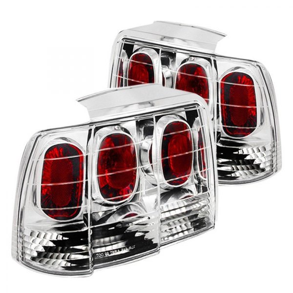 Spec-D® - Chrome/Red Euro Tail Lights, Ford Mustang