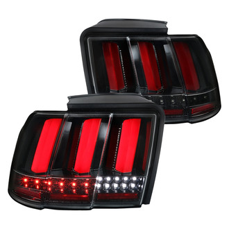 Spec-D® - Driver and Passenger Side Gloss Black Sequential Fiber Optic LED Tail Lights