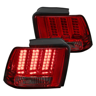 Spec-D® - Driver and Passenger Side Chrome Red/Smoke Sequential Fiber Optic LED Tail Lights