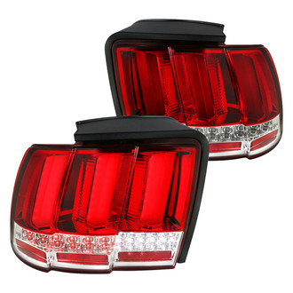 Spec-D® - Driver and Passenger Side Chrome/Red Sequential Fiber Optic LED Tail Lights