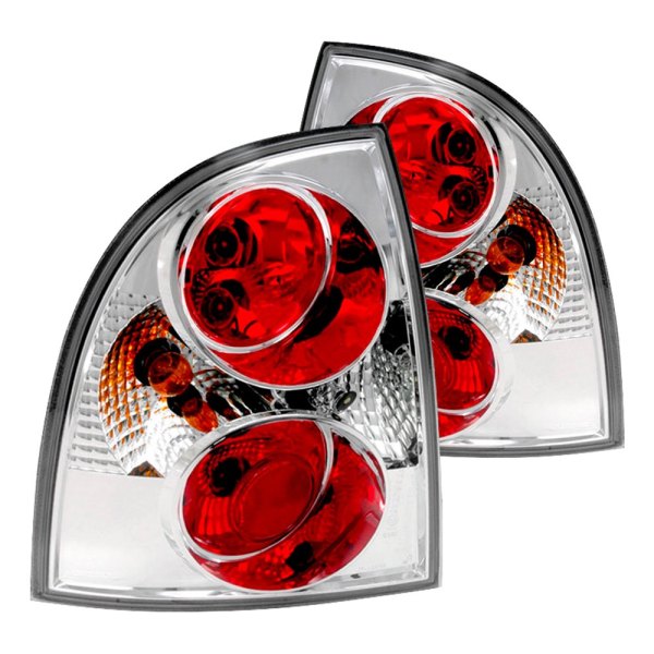 Spec-D® - Chrome/Red Euro Tail Lights, Volkswagen Passat