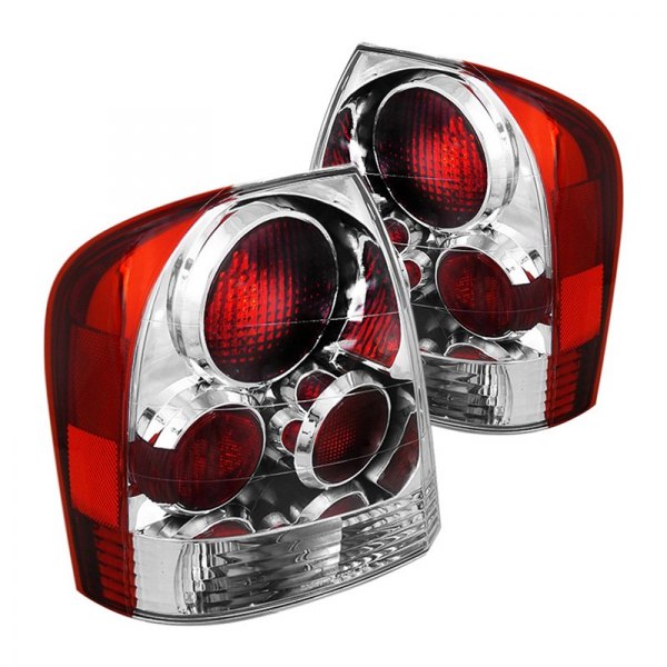Spec-D® - Chrome/Red Euro Tail Lights, Mazda Protege